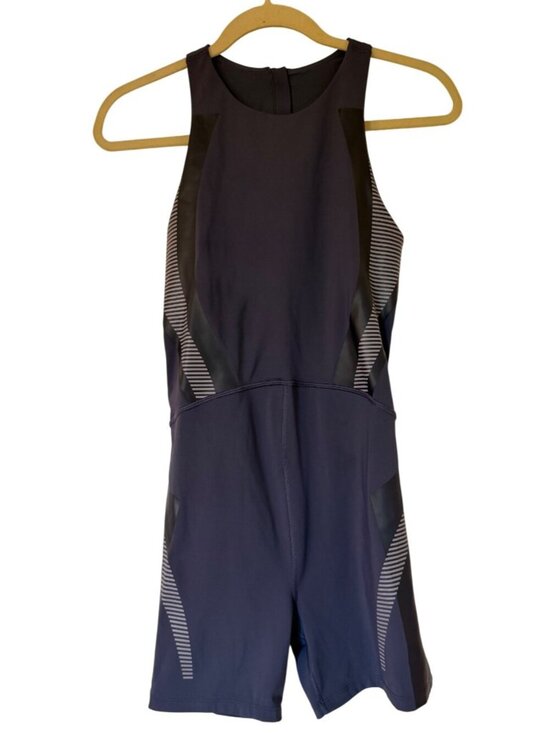 Allyson Felix Athleta Pants - ATHLETA Allyson Felix Legend Bodysuit Romper Size M Blue